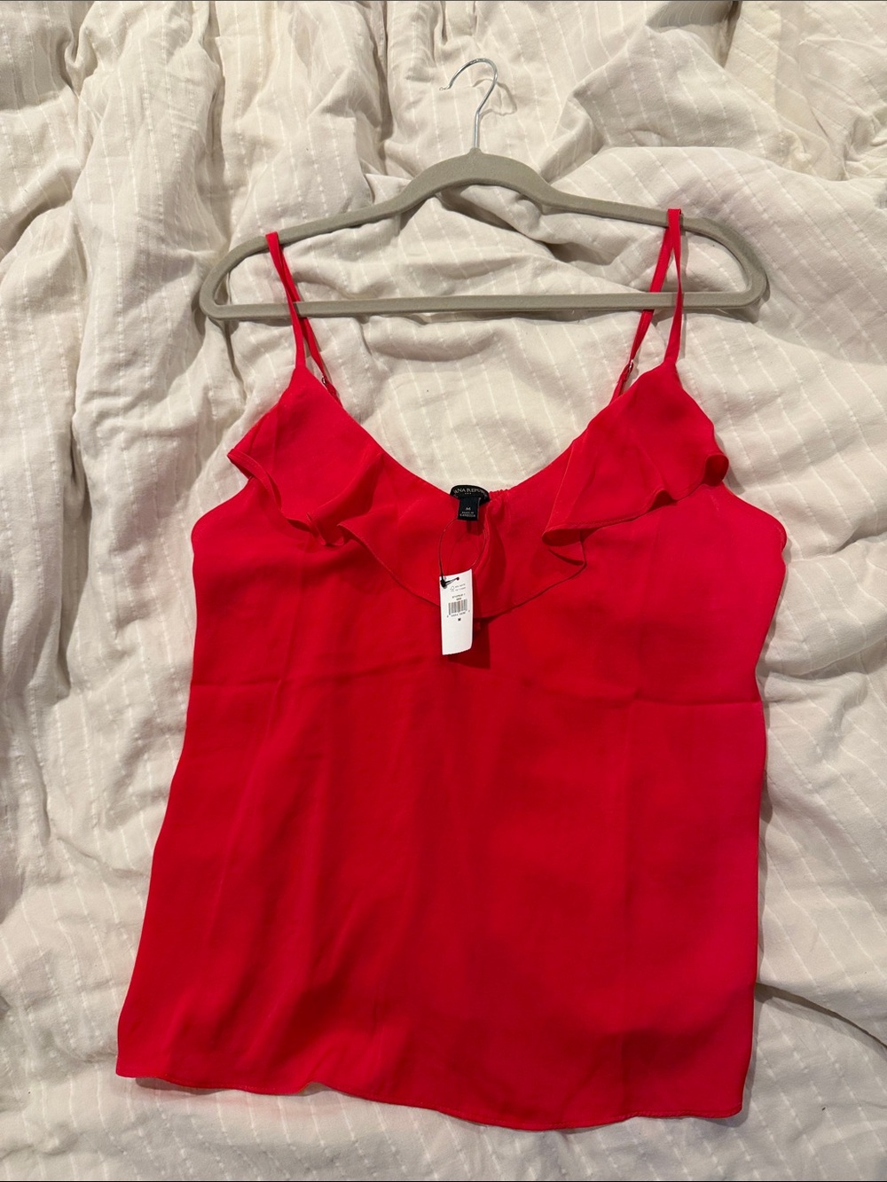 Banana Republic Red Ruffle V-Neck Camisole